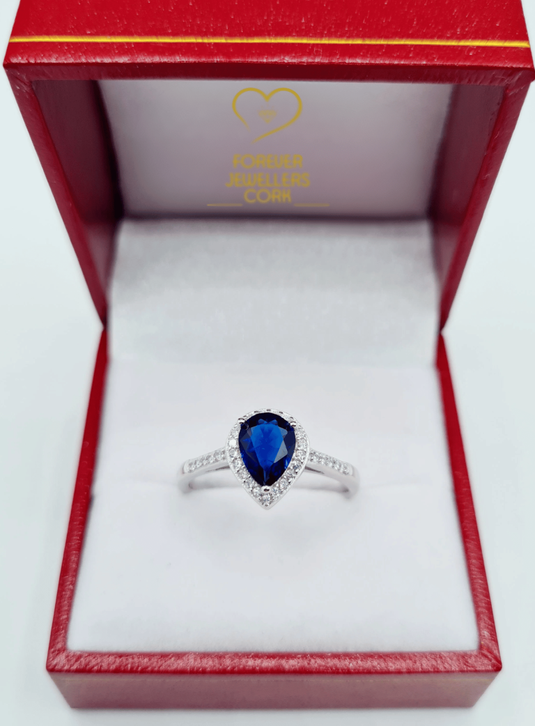 Sterling Silver Sapphire CZ Ring. Forever Jewellers Cork. Maria Gleeson Jewellers Cork. 1 768x1042